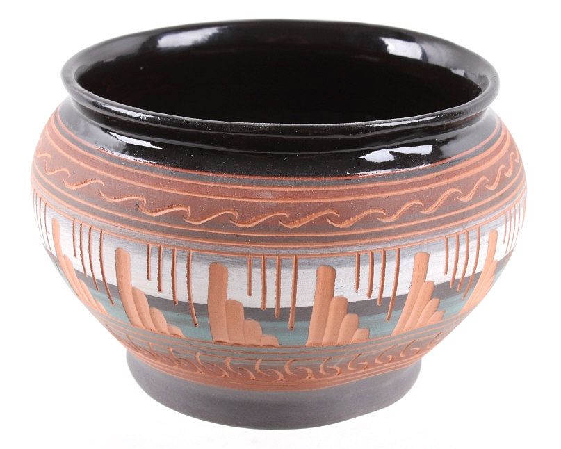 Appraisal: Navajo Hand Made Signed Polychrome Pottery Jar Included in this