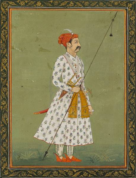 Appraisal: An Indian miniature painting Mughal School th th Century Gilt