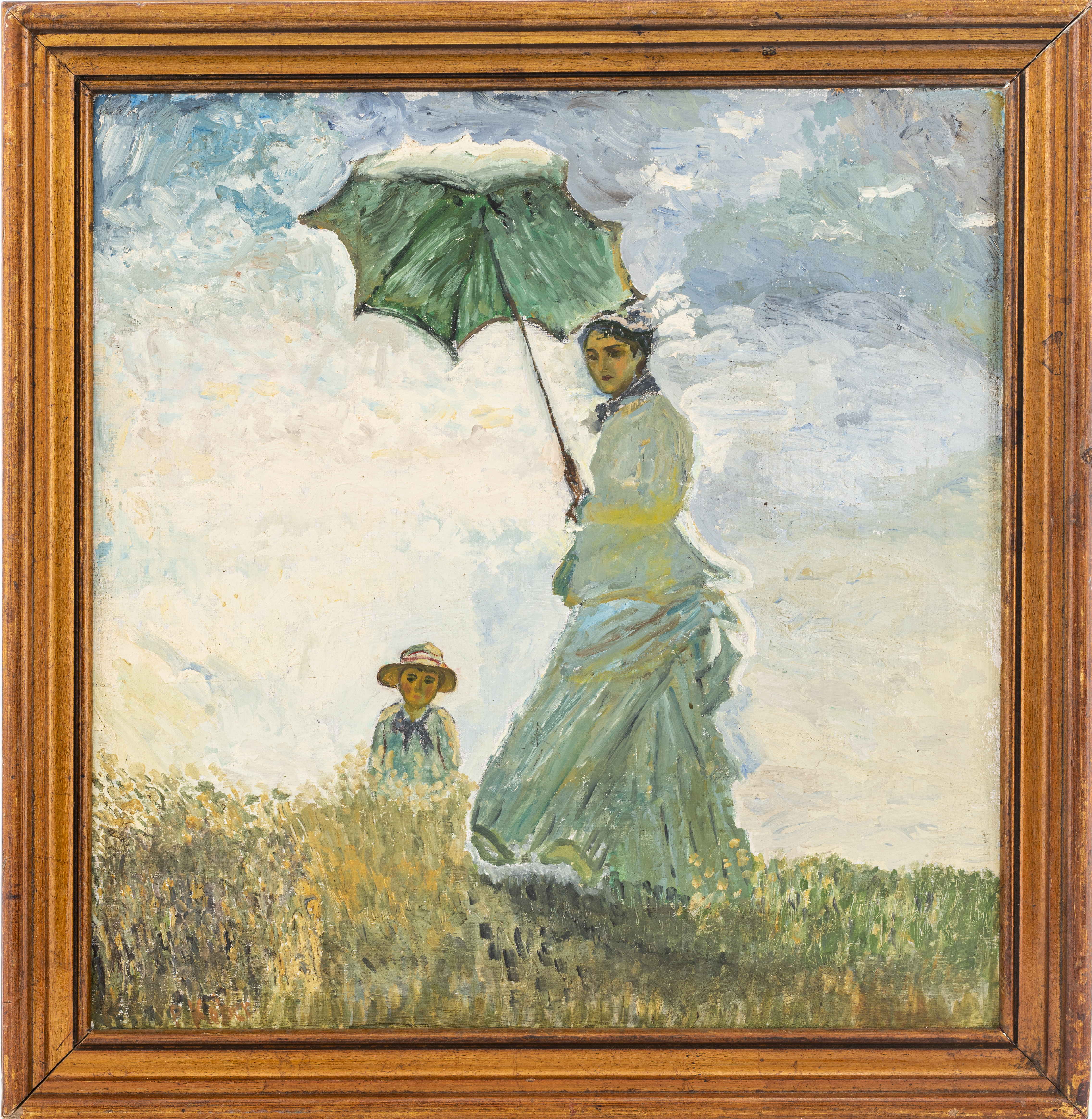 Appraisal: AFTER CLAUDE MONET 'WOMAN WITH PARASOL' PAINTING After Claude Monet