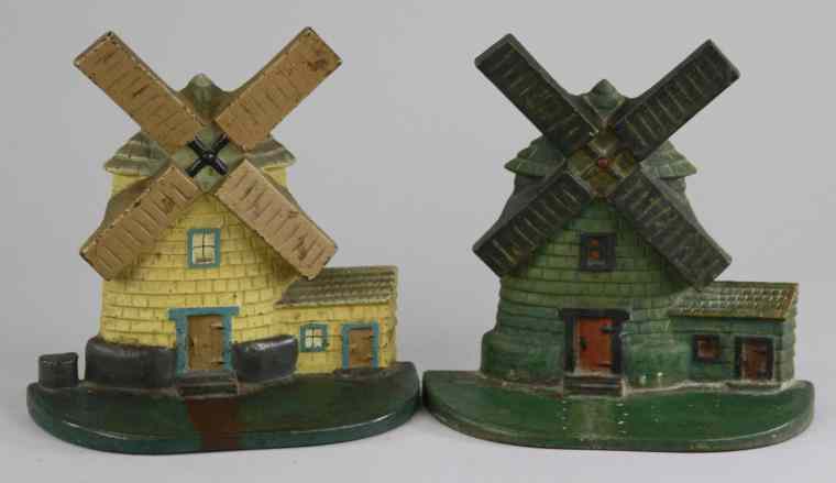 Appraisal: LOT OF TWO WINDMILL DOORSTOPS National Foundry '' '' two