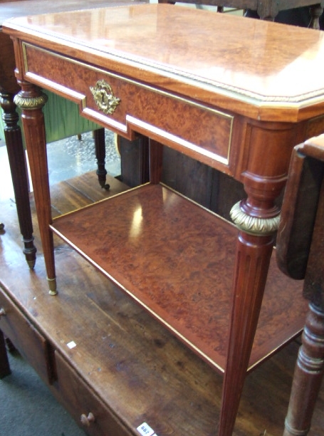 Appraisal: A Louis XVI style side table the gilt metal mounted