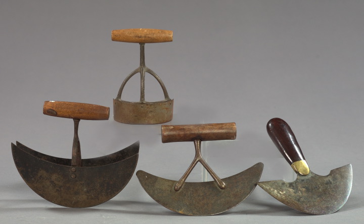 Appraisal: Collection of Four Wrought-Iron Food Choppers late th century l