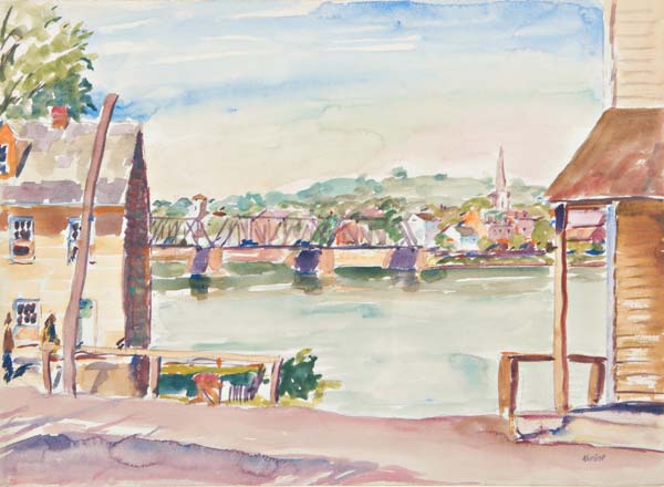 Appraisal: Max Kuehne American - Delaware River Bridge Watercolor on paper