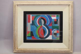 Appraisal: American School Signed Delaunay Abstract painting Signed lower right Mixed