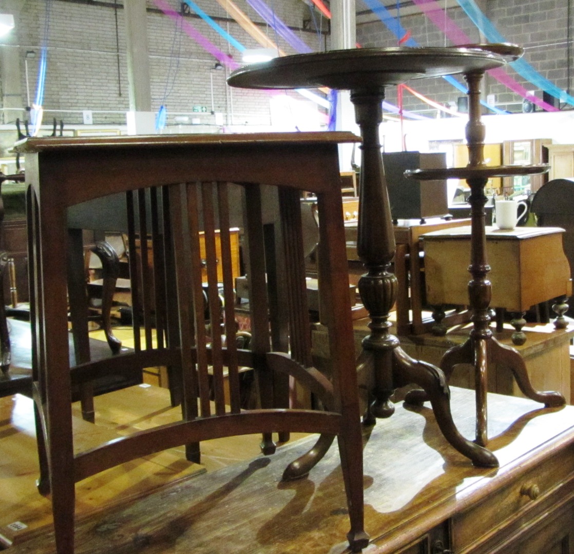 Appraisal: An Arts Crafts mahogany occasional table a mahogany tripod table