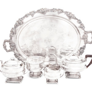 Appraisal: An American Silver Four-Piece Tea Service Isaac Hutton Late th