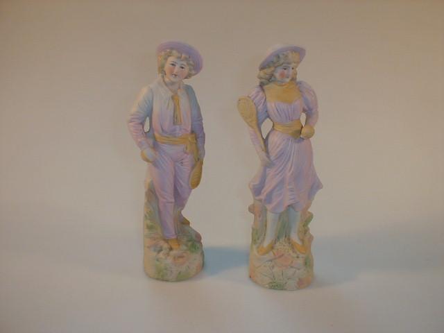 Appraisal: A pair of early thC German Bisque figures of young