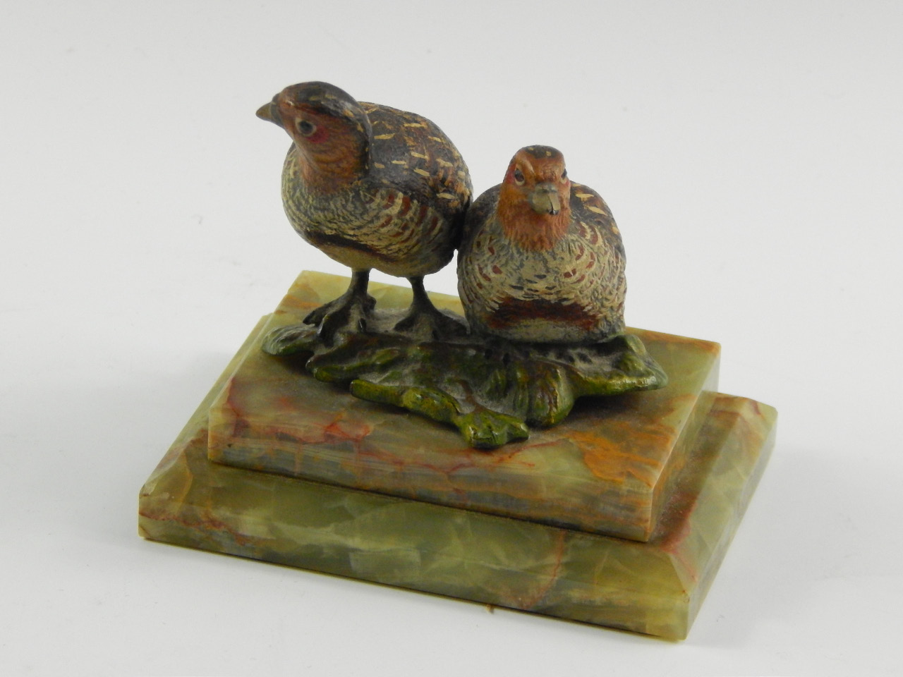 Appraisal: A cold painted metal figure group of a pair of