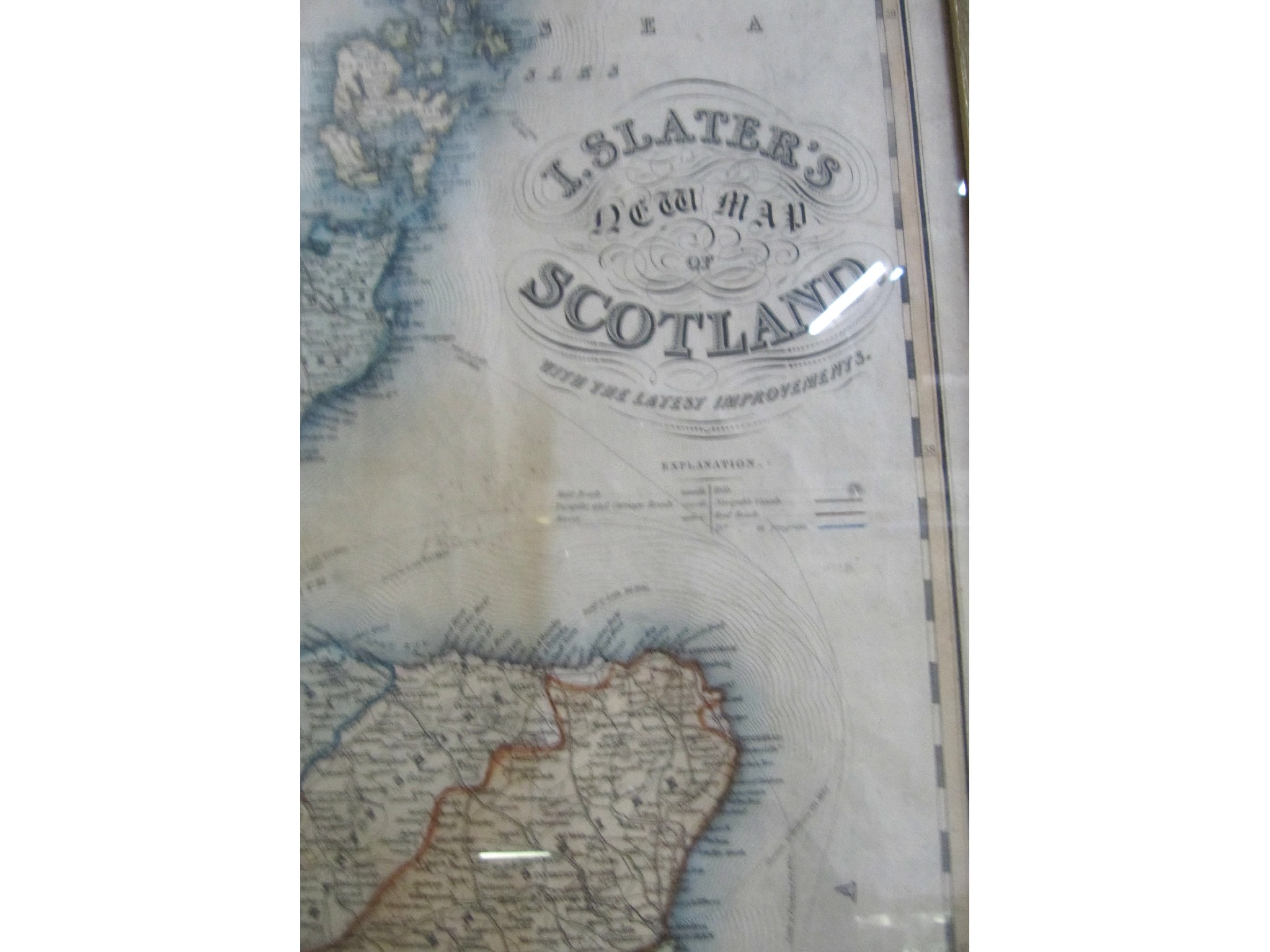 Appraisal: A framed map - 'I Slaters new map of Scotland'