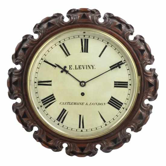 Appraisal: AN EX RAILWAY SHOP WALL CLOCK STAMPED E LEVINY CASTLEMAINE