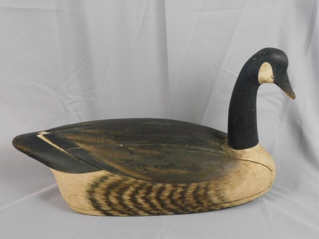 Appraisal: HAND CARVED AND PAINTED WOODEN CANADA GOOSEdecoy Late th c