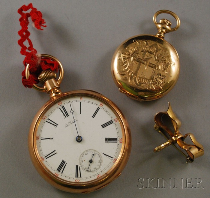 Appraisal: Two kt Gold Waltham Pocket Watches together with a gold-filled