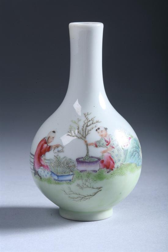 Appraisal: CHINESE FAMILLE ROSE PORCELAIN VASE Qianlong four-character iron red mark