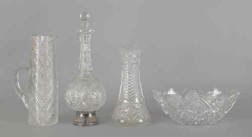 Appraisal: Four pieces of brilliant cut glass to include a decanter