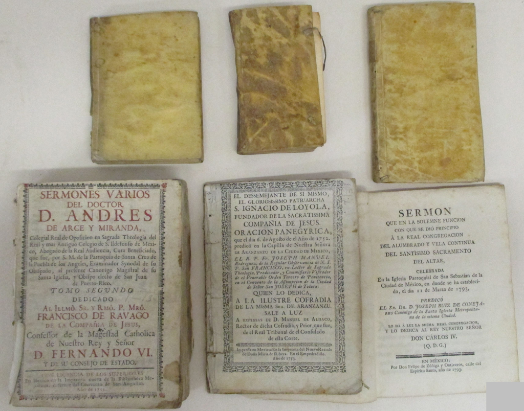 Appraisal: MEXICO Group of th-century Mexican imprints Various sizes bindings and