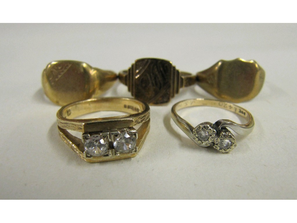 Appraisal: Six ct gold dress rings Approx gms