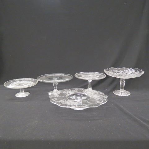 Appraisal: Collection of Glass Cake Stands to diameter