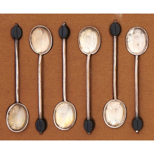 Appraisal: A set of six George V silver coffee spoons bean