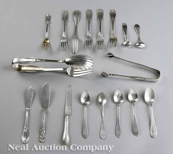 Appraisal: A Group of American Coin Silver Flatware th c New