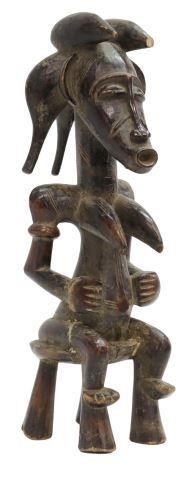 Appraisal: African Senufo carved wood female ancestor figure Ivory Coast traditional