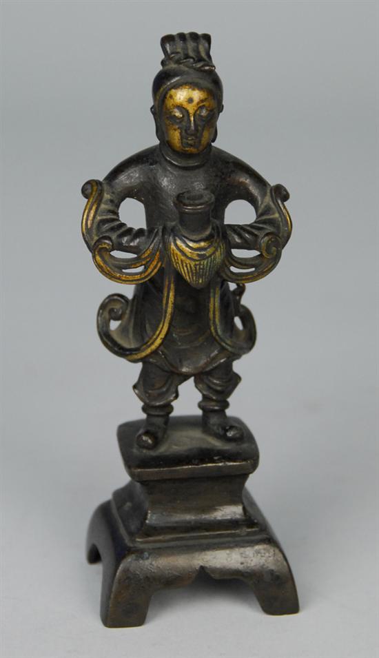 Appraisal: CHINESE BRONZE FIGURE OF GUARDIAN height inches