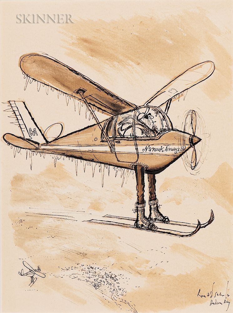 Appraisal: Ronald Searle British - Nanook Airways Bush Pilot Ronald Searle