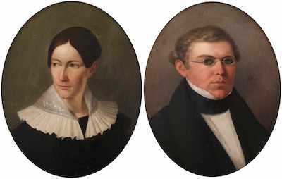 Appraisal: A Pair of Portraits of a Man and Woman Anonymous