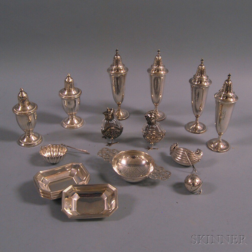 Appraisal: Group of Small Sterling Silver and Silver-mounted Tableware a pair