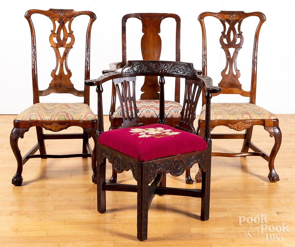 Appraisal: Four Georgian chairs th c Four Georgian chairs th c