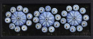 Appraisal: Framed Group of Wedgwood Blue Jasper Dip Medallions Buttons England