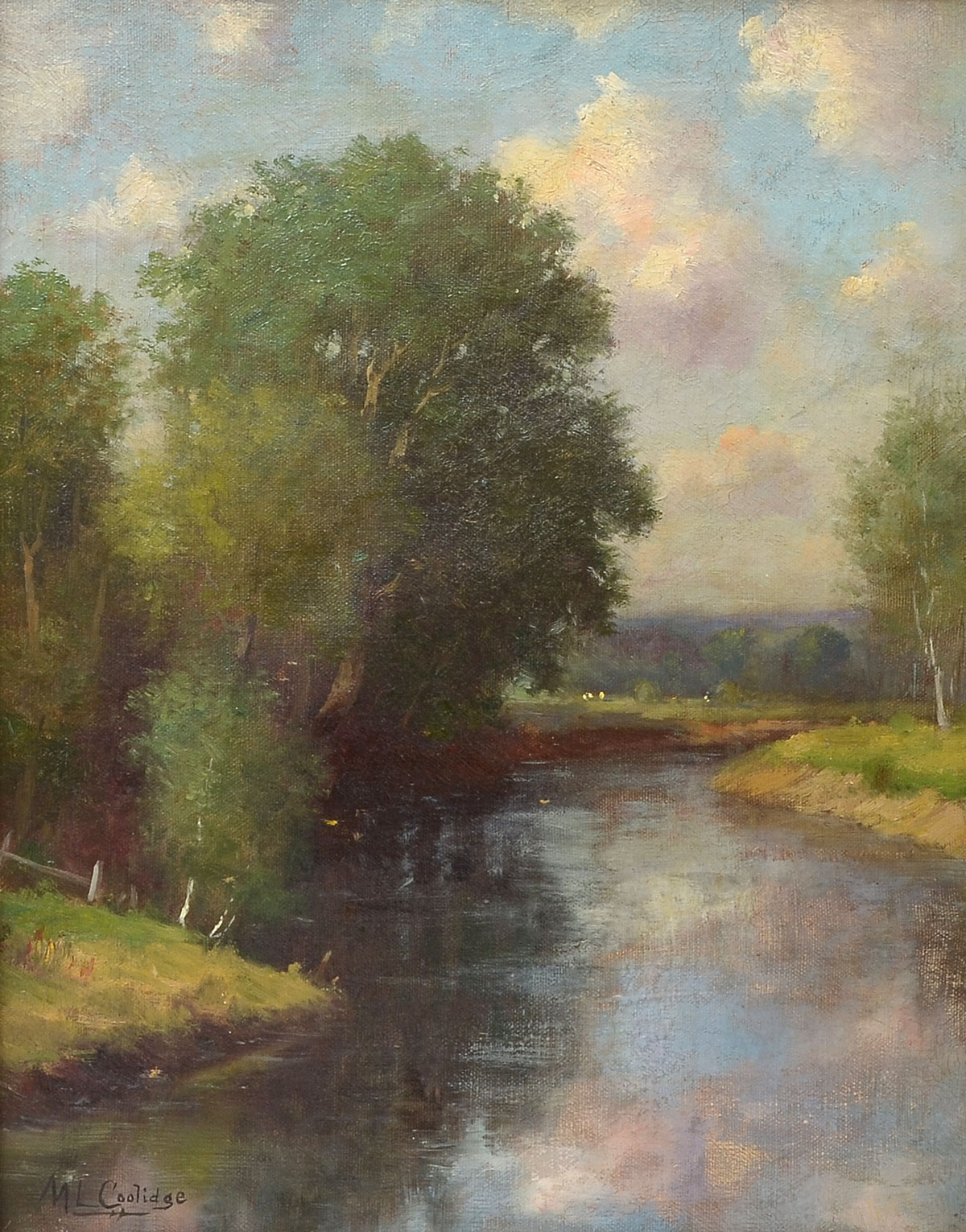 Appraisal: COOLIDGE Mabel American th Century Serene Landscape with Stream Oil