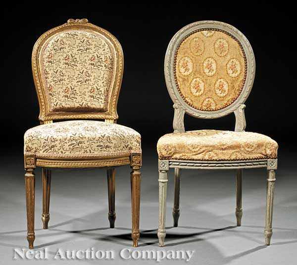 Appraisal: Two Louis XVI-Style Side Chairs late th c one with