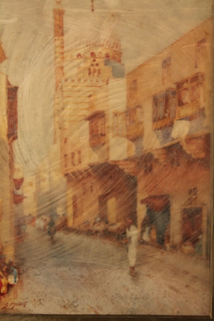 Appraisal: S Moore late thC School Darb-El-Gamiz Cairo watercolour signed cm