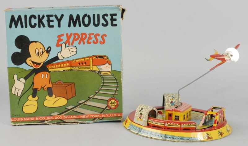 Appraisal: Tin Marx Disney Mickey Mouse Express Wind-Up Toy Description American