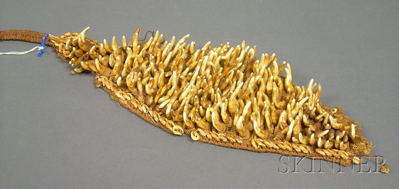 Appraisal: New Guinea Woven Fiber and Dog Tooth Plaque Sepik River