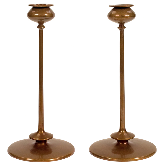 Appraisal: Exceptional Jarvie candlesticks pair Beta model original early bobeche fine