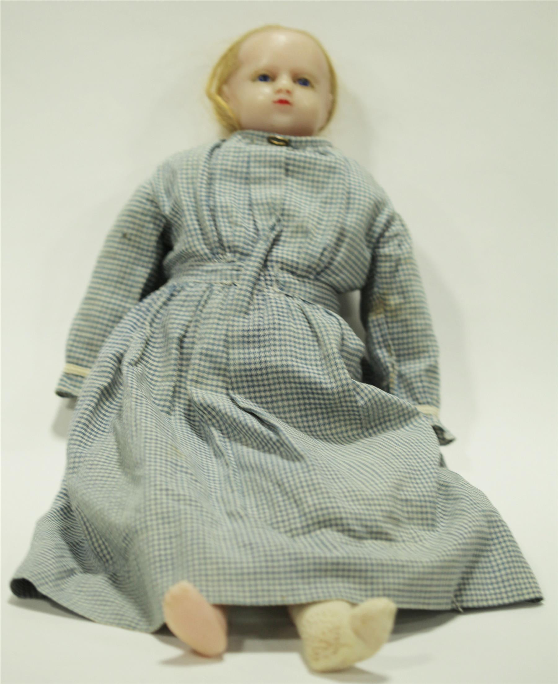 Appraisal: NINETEENTH CENTURY WAX DOLL Most likely English or German this