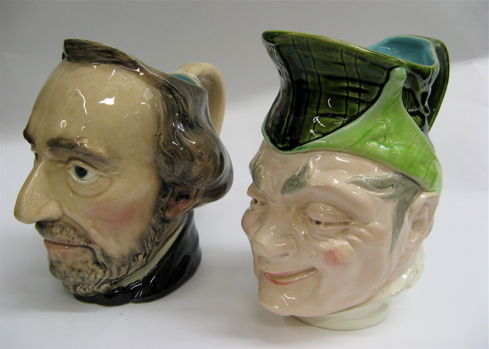 Appraisal: TWO SARREQUEMINES FRANCE CHARACTER JUGS including Mitre an Argentinian president