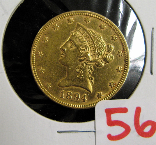 Appraisal: U S TEN DOLLAR GOLD COIN Liberty head type -P