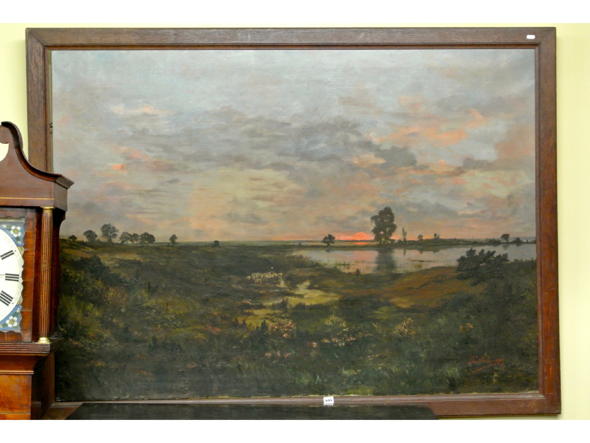 Appraisal: A substantial late th century oil continental school painting on