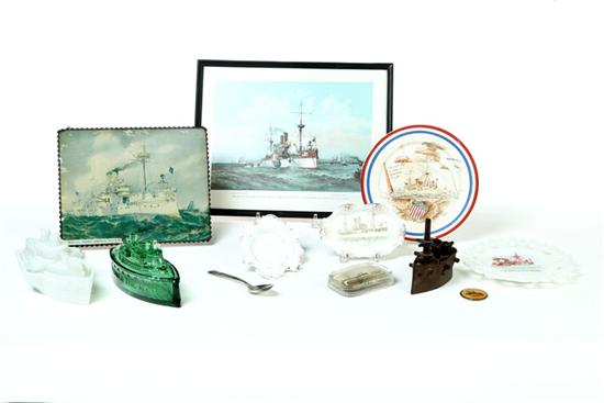 Appraisal: COLLECTION OF USS MAINE ITEMS American early th century Includes