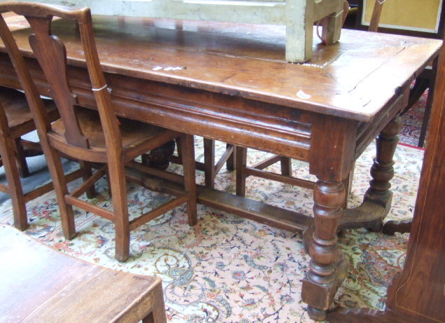 Appraisal: A late th century Continental refectory table the cleated plank