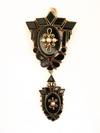 Appraisal: BROOCH PENDANT - Victorian gold brooch pendant set with black