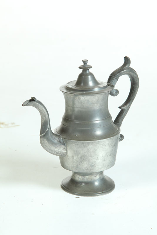 Appraisal: PEWTER COFFEE POT Marked for George Richardson Boston and Rhode