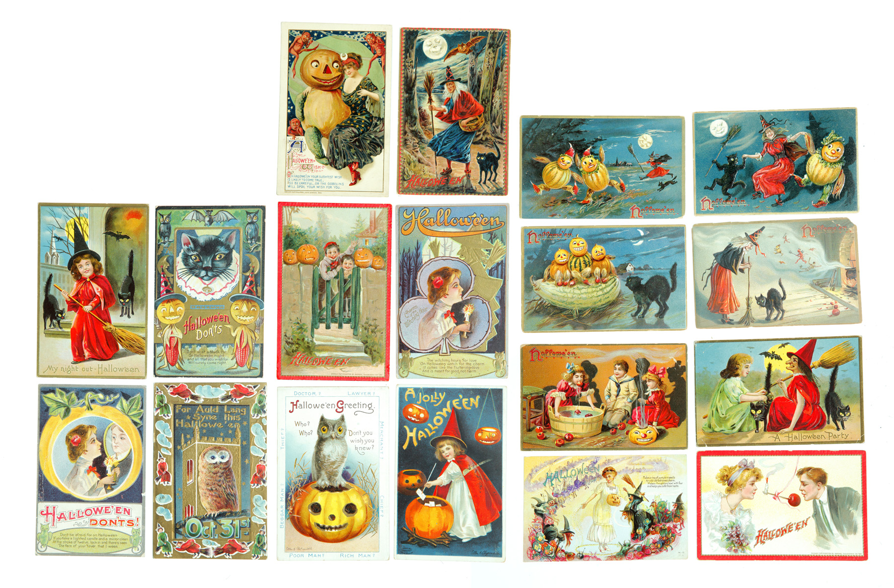 Appraisal: COLLECTION OF HALLOWEEN POSTCARDS INCLUDING JOHN WINSCH American and German