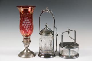 Appraisal: SILVER GLASS ACCESSORIES -Pc Lot including Single Berkeley by International