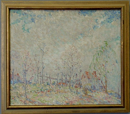 Appraisal: Chester Springs Yellow Springs school impressionist landscape painting of a