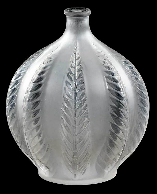 Appraisal: R Lalique Frosted Malines Vase model introduced model number engraved