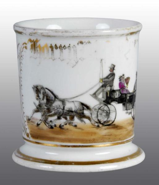 Appraisal: Occupational Shaving Barber Mug of Horse Carriage Description Polychrome paint