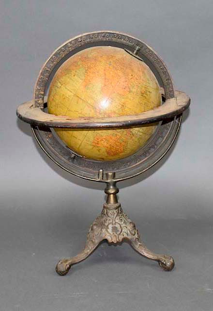 Appraisal: Claw Footed Cast Iron Terrestrial Globe Claw Footed Cast Iron